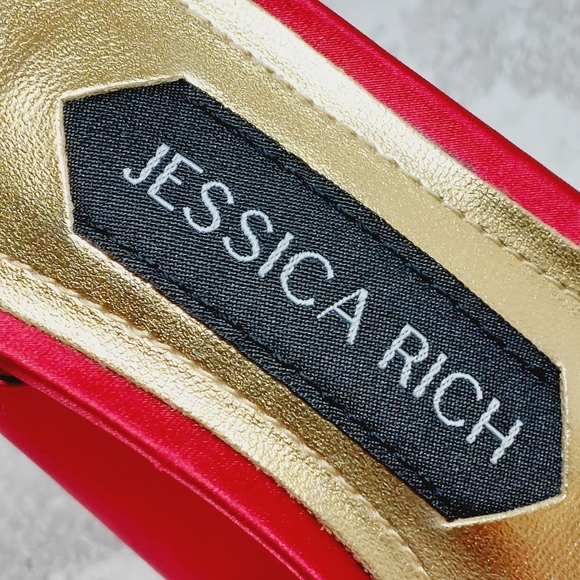 NEW Jessica Rich Red Strappy Buckle Ankle Strap Block Heeled Sandals W671 - Picture 10 of 12